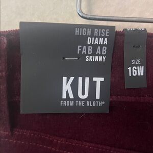 Kut from the Kloth “Diana” cognac Skinny corduroy Pants